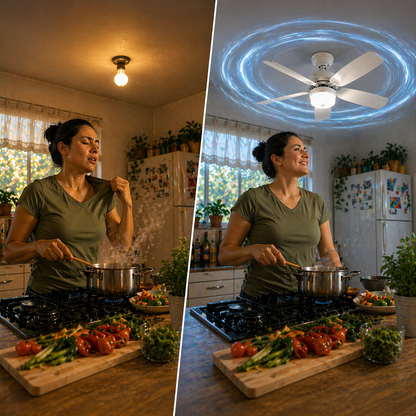 2x1 VENTILADOR DE TECHO CON LÁMPARA LED: Intensidad Ajustable, Control Remoto - ¡Instala en segundos! (NUEVO)