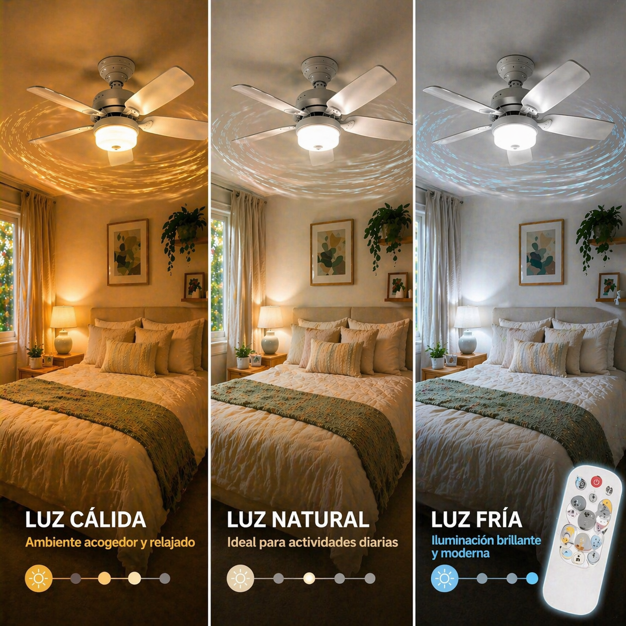 2x1 VENTILADOR DE TECHO CON LÁMPARA LED: Intensidad Ajustable, Control Remoto - ¡Instala en segundos! (NUEVO)