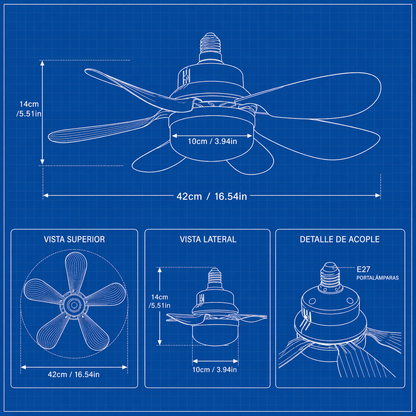2x1 VENTILADOR DE TECHO CON LÁMPARA LED: Intensidad Ajustable, Control Remoto - ¡Instala en segundos! (NUEVO)
